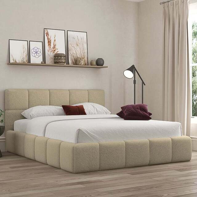 DS Living Ovella Super King Size Latte Cubed Ottoman Bed - Brown - Wilko - image 1