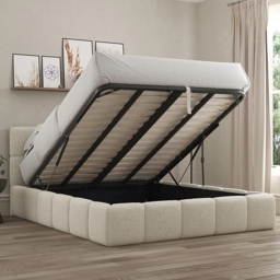 DS Living Ovella Super King Size Latte Cubed Ottoman Bed - Brown - Wilko - thumbnail 4
