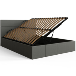 GFW Small Double Grey Faux Leather Side Lift Ottoman Bed with Bonnell Mattress - Wilko - thumbnail 5