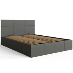 GFW Small Double Grey Faux Leather Side Lift Ottoman Bed with Bonnell Mattress - Wilko - thumbnail 4