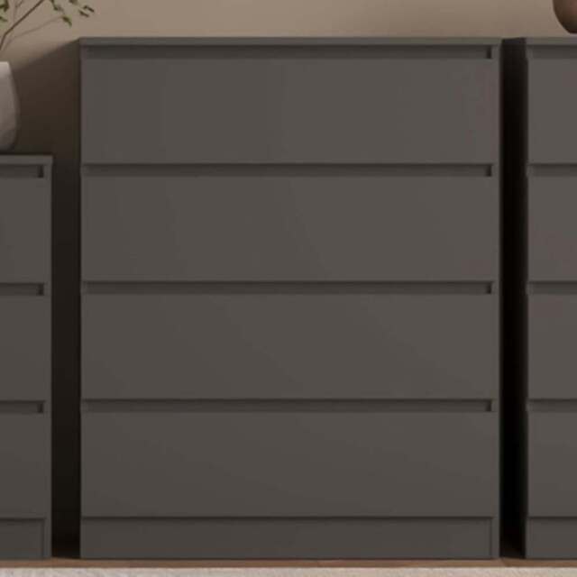 Seconique Malvern 4 Drawer Grey Chest of Drawers - Wilko - image 1