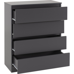Seconique Malvern 4 Drawer Grey Chest of Drawers - Wilko - thumbnail 5