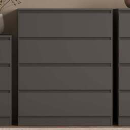 Seconique Malvern 4 Drawer Grey Chest of Drawers - Wilko - thumbnail 1