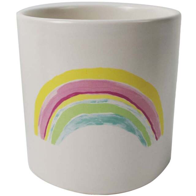 Botanik Multicolour Rainbow Ceramic Planter 12cm - Size: 12 x 12 x 12cm - Pink - Wilko - image 1