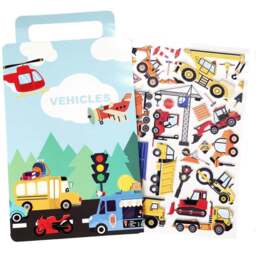Walplus Heavy Construction Vehicle Double Sided Reusable Foam Window Sticker 27 Piece - Size: 0.3 x 30 x 55cm - Multi - Wilko - thumbnail 3