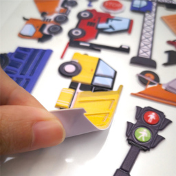 Walplus Heavy Construction Vehicle Double Sided Reusable Foam Window Sticker 27 Piece - Size: 0.3 x 30 x 55cm - Multi - Wilko - thumbnail 7