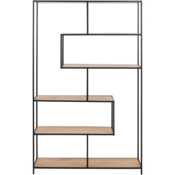 Florence Seaford 5 Shelf Oak and Black Metal Bookcase - Furniture To Go - Wilko - thumbnail 4