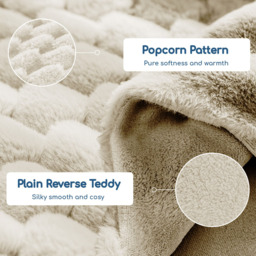 Velosso Single Cream Chunky Popcorn Duvet Set - Wilko - thumbnail 4