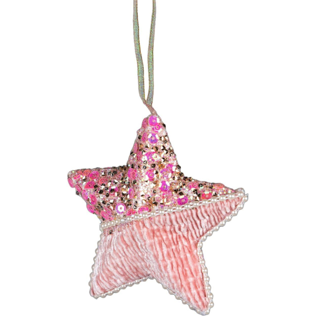 Shatchi Baby Pink Star Ornament 3 Pack - Size: 24.2 x 22.4 x 7cm - Wilko - image 1