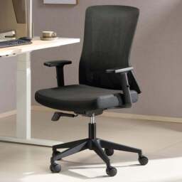 TTAP Oxford Black Mesh Swivel Office Chair - Size: 105 x 60 x 60cm - Wilko - thumbnail 1