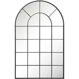 The Arcus Black Window Metal Leaner Wall Mirror 190 x 120cm - MirrorOutlet - Wilko - thumbnail 1