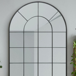 The Arcus Black Window Metal Leaner Wall Mirror 190 x 120cm - MirrorOutlet - Wilko - thumbnail 6