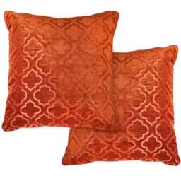 Serene Marrakesh Terracotta Cushion Cover 43 x 43cm - Orange - Wilko