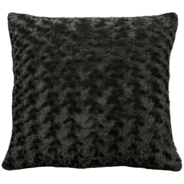 Velosso Posy Chenille Charcoal Filled Cushion 43 x 43cm 2 Pack - Grey - Wilko - image 1