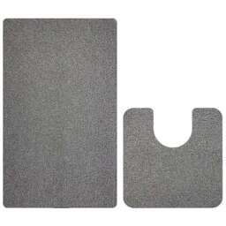 Nicoman Spaghetti Bath Mat and Pedestal Set - Size: 0.8 x 80 x 50cm - Grey - Wilko