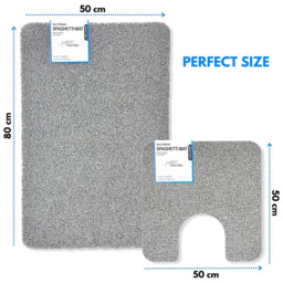 Nicoman Spaghetti Bath Mat and Pedestal Set - Size: 0.8 x 80 x 50cm - Grey - Wilko - thumbnail 7