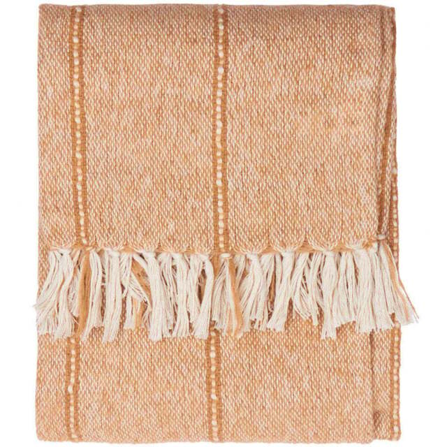 Yard Hedon Cream Linear Stripe Woven Throw 130 x 180cm - Wilko - image 1