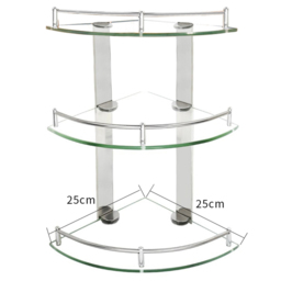 Living And Home 3 Tier Wall Mounted Corner Shelf - Size: 15 x 25 x 25cm - Silver - Wilko - thumbnail 7