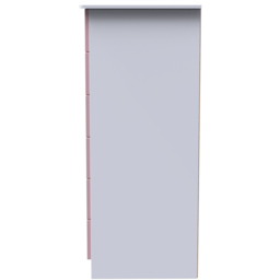 Crowndale Camden Single Door 6 Drawer Kobe Pink and White Kids Wardrobe Ready Assembled - Kobe Pink & White - Wilko - thumbnail 6