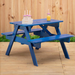 Premier Housewares Kids Brighton Wood Blue Picnic Bench - Premier Kids - Wilko