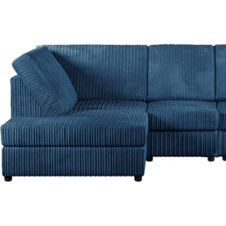 Luxor 4 Seater Marine Blue Jumbo Cord Left Hand Facing Full Back L Shaped Corner Sofa Set - Wilko - thumbnail 4