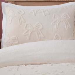 Bow Faux Fur Duvet Set Ivory Double - Wilko - thumbnail 6