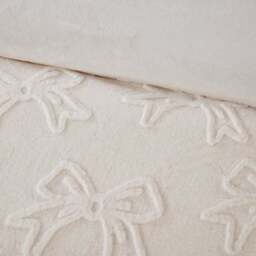 Bow Faux Fur Duvet Set Ivory Double - Wilko - thumbnail 5