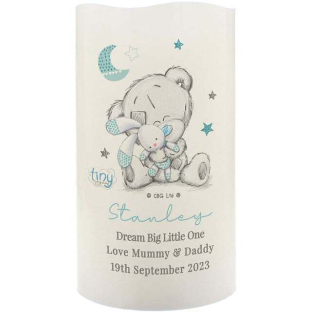 Personalised Memento Tiny Tatty Teddy Blue Nightlight LED Candle - Size: 0.8 x 1.3 x 0.8cm - White - Wilko - image 1