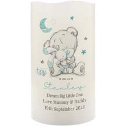 Personalised Memento Tiny Tatty Teddy Blue Nightlight LED Candle - Size: 0.8 x 1.3 x 0.8cm - White - Wilko - thumbnail 1