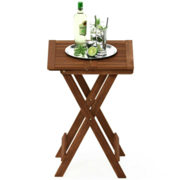 Walplus Tioman Natural Hardwood Folding Table - Size: 51.05 x 72.39 x 51.05cm - Brown - Wilko - thumbnail 6