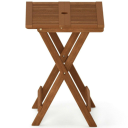 Walplus Tioman Natural Hardwood Folding Table - Size: 51.05 x 72.39 x 51.05cm - Brown - Wilko - thumbnail 4