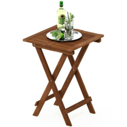 Walplus Tioman Natural Hardwood Folding Table - Size: 51.05 x 72.39 x 51.05cm - Brown - Wilko - thumbnail 5