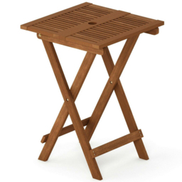 Walplus Tioman Natural Hardwood Folding Table - Size: 51.05 x 72.39 x 51.05cm - Brown - Wilko - thumbnail 3