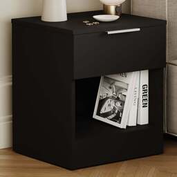 Vida Designs Trega Single Drawer Single Shelf Black Bedside Cabinet Set of 2 - Wilko - thumbnail 1