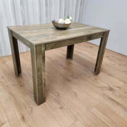 Portland Kosy Koala 4 Seater Modern Dining Set Rustic Effect and Cream - Brown - Wilko - thumbnail 4