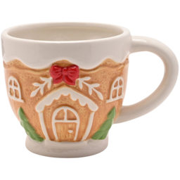 The Seasonal Gift Co. Santa & Friends 2 Piece Ceramic Gingerbread Teacup and Saucer Set - Size: 10.5 x 16.5 x 16.5cm - Brown - Wilko - thumbnail 5