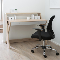 Alphason Aspen Single Drawer Light Oak and White Office Desk - Size: 99 x 120 x 58cm - Light Oak/White - Wilko - thumbnail 4