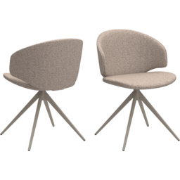 Florence Soli 4 Seater Round Dining Table Set Oak Grey and Beige - Oak & Grey/Beige - Wilko - thumbnail 4