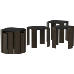 Decorotika Lori 3 Piece Anthracite and Walnut Nesting Coffee Table - Size: 41 x 44.5 x 44.5cm - Multi - Wilko - thumbnail 3
