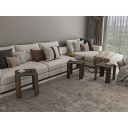 Decorotika Lori 3 Piece Anthracite and Walnut Nesting Coffee Table - Size: 41 x 44.5 x 44.5cm - Multi - Wilko - thumbnail 5