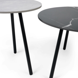 Julian Bowen Casper Grey and Black Marble Effect Sintered Stone Top Side Table Set of 2 - Size: 45 x 50 x 50cm - Wilko - thumbnail 5