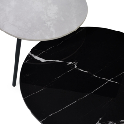 Julian Bowen Casper Grey and Black Marble Effect Sintered Stone Top Side Table Set of 2 - Size: 45 x 50 x 50cm - Wilko - thumbnail 6