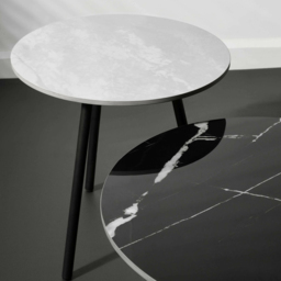 Julian Bowen Casper Grey and Black Marble Effect Sintered Stone Top Side Table Set of 2 - Size: 45 x 50 x 50cm - Wilko - thumbnail 7