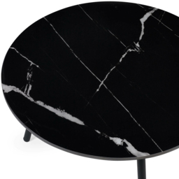 Julian Bowen Casper Grey and Black Marble Effect Sintered Stone Top Side Table Set of 2 - Size: 45 x 50 x 50cm - Wilko - thumbnail 4