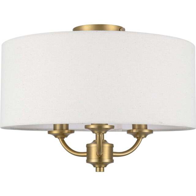 Cosylyte Winston 3 Light Faux Linen Outer Shade Ceiling Light - Size: 19.5 x 39.5 x 39.5cm - Gold - Wilko - image 1