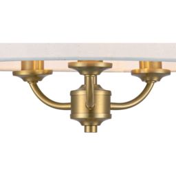 Cosylyte Winston 3 Light Faux Linen Outer Shade Ceiling Light - Size: 19.5 x 39.5 x 39.5cm - Gold - Wilko - thumbnail 6