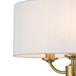 Cosylyte Winston 3 Light Faux Linen Outer Shade Ceiling Light - Size: 19.5 x 39.5 x 39.5cm - Gold - Wilko - thumbnail 5