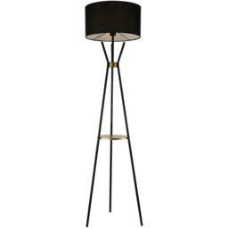 Camden Floor Lamp with Shelf - Black and Gold - Wilko - thumbnail 3
