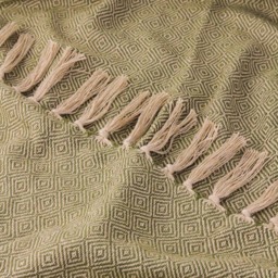 Furn Dessa Green Geometric Woven Throw 130 x 180cm - Wilko - thumbnail 3