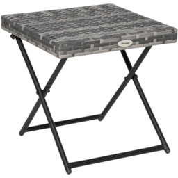 Outsunny Grey Rattan Foldable Square Coffee Table - Size: 40 x 40 x 40cm - Wilko - thumbnail 3